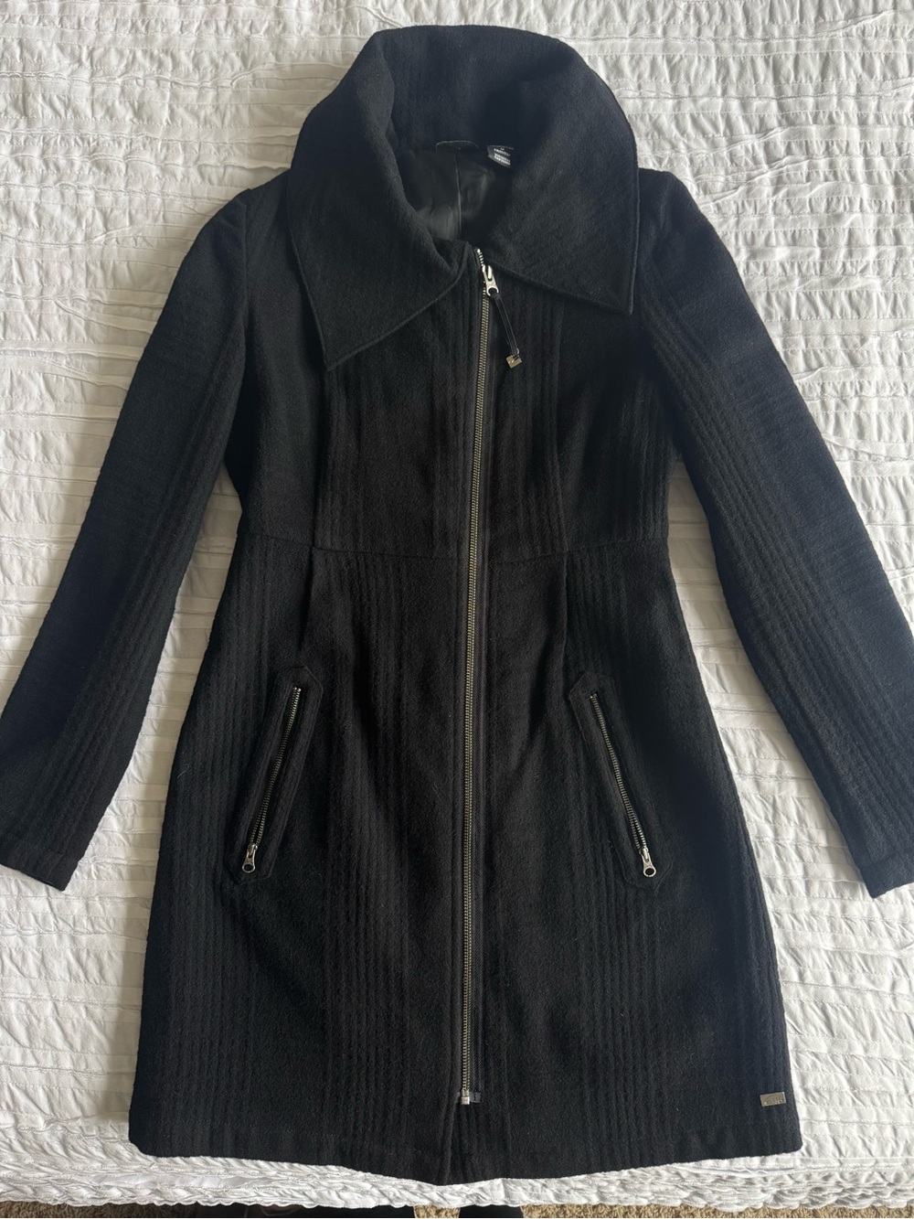 Oakley Black Long Zip-Front Trench Coat
